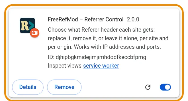 FreeRefMod in the list of extensions
