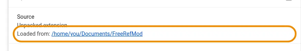 Loaded from shows the folder FreeRefMod runs from